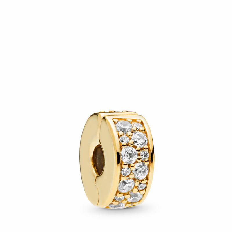 Pandora Shine™ Shining Elegance Clip Charm Clearance NZ, 18ct Gold Plated (265794-BMH)